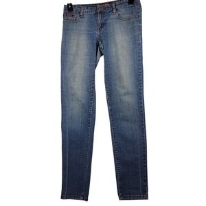 ABM Jeans Womens Size 9 Skinny Denim Jeans Medium Wash Stretch Low Rise 32x31